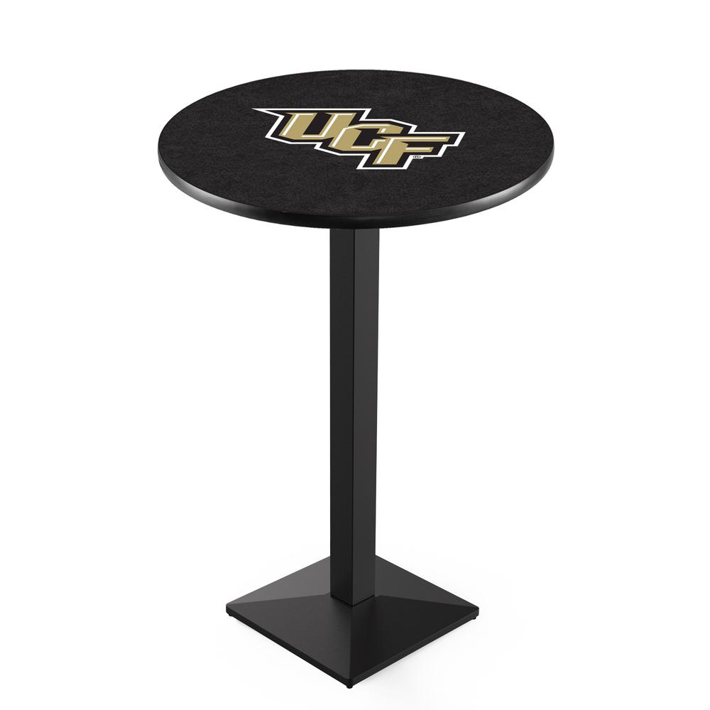 L217 University of Central Florida 36" Tall - 36" Top Pub Table with Black Wrinkle Finish. Picture 1