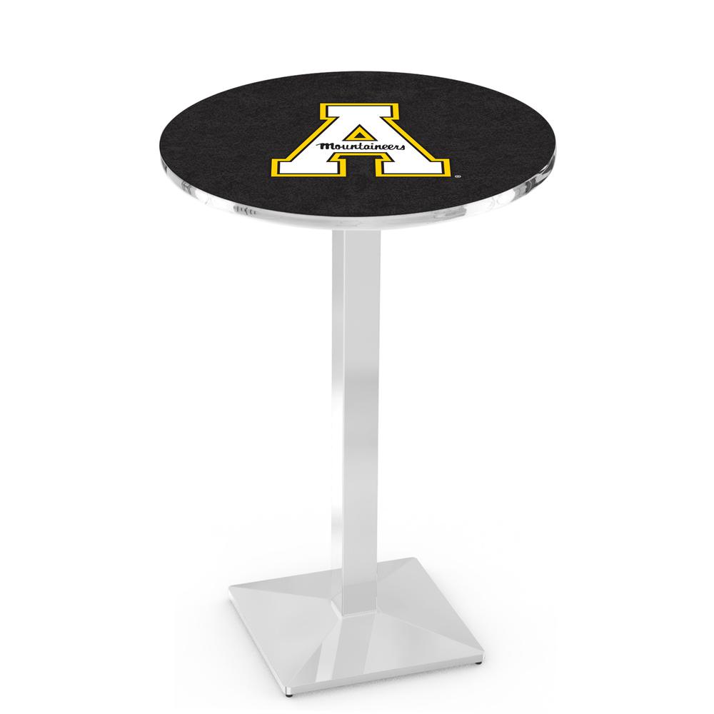L217 Appalachian State University 36" Tall - 36" Top Pub Table with Chrome Finish. Picture 1