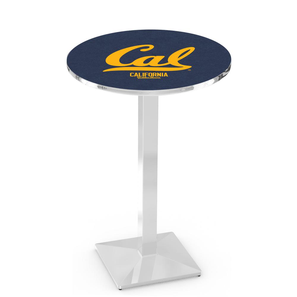 L217 University of California 36" Tall - 36" Top Pub Table with Chrome Finish. Picture 1