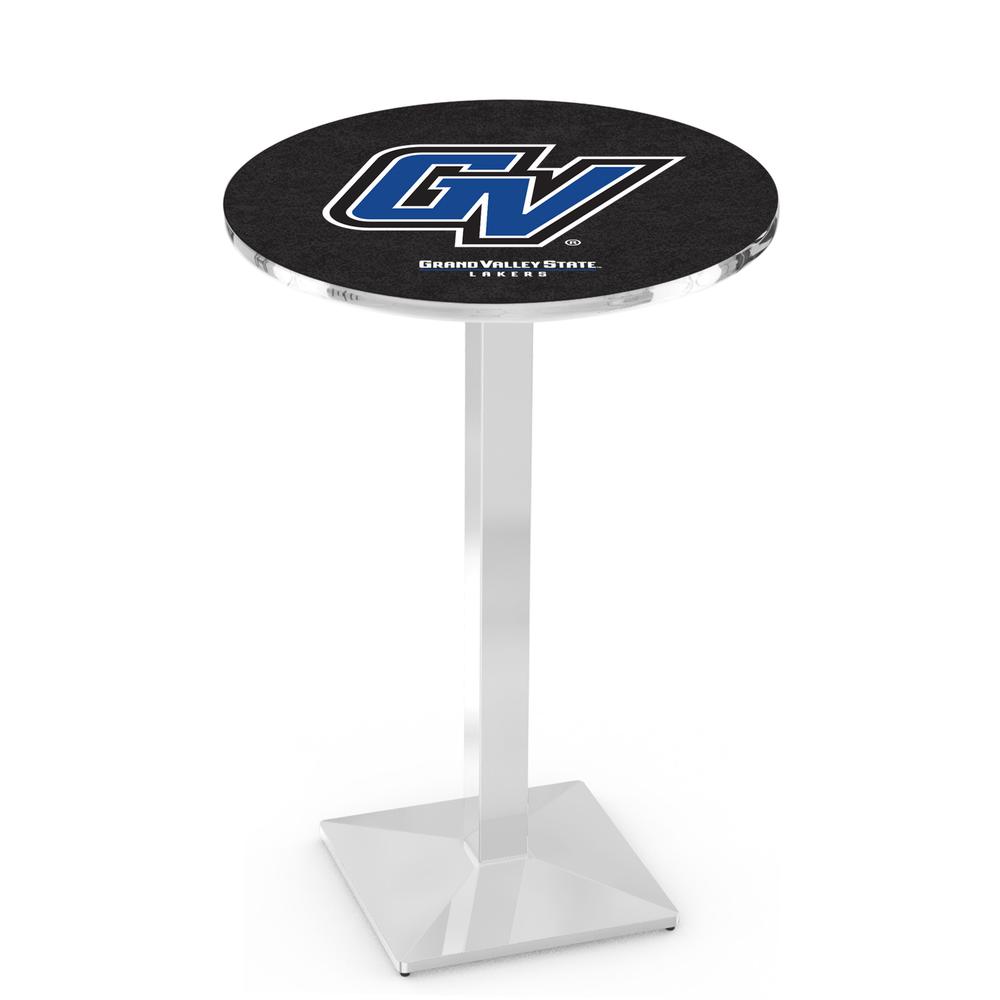 L217 Grand Valley State University 36" Tall - 36" Top Pub Table with Chrome Finish. Picture 1