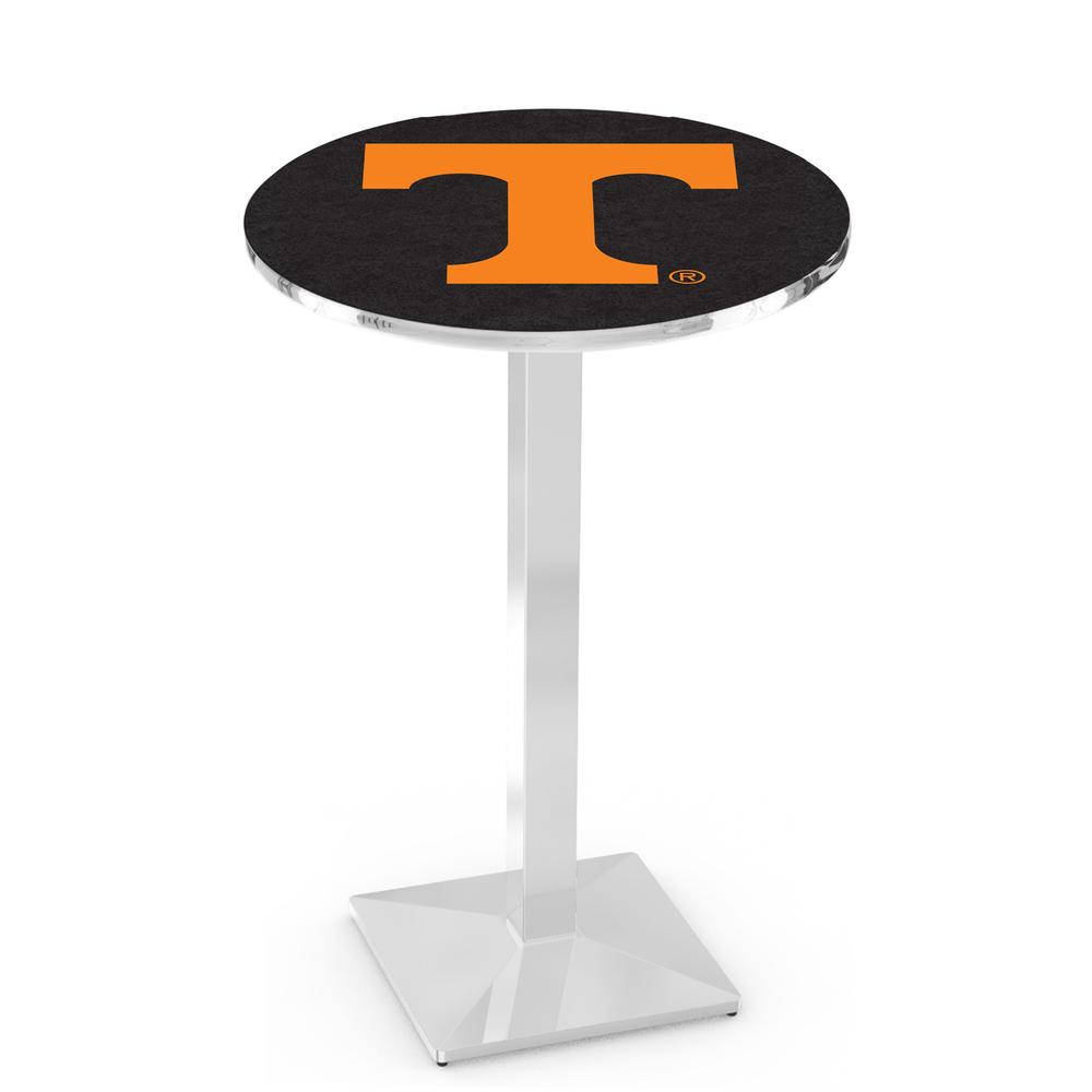 L217 University of Tennessee 36' Tall - 36' Top Pub Table w/ Chrome Finish. Picture 1