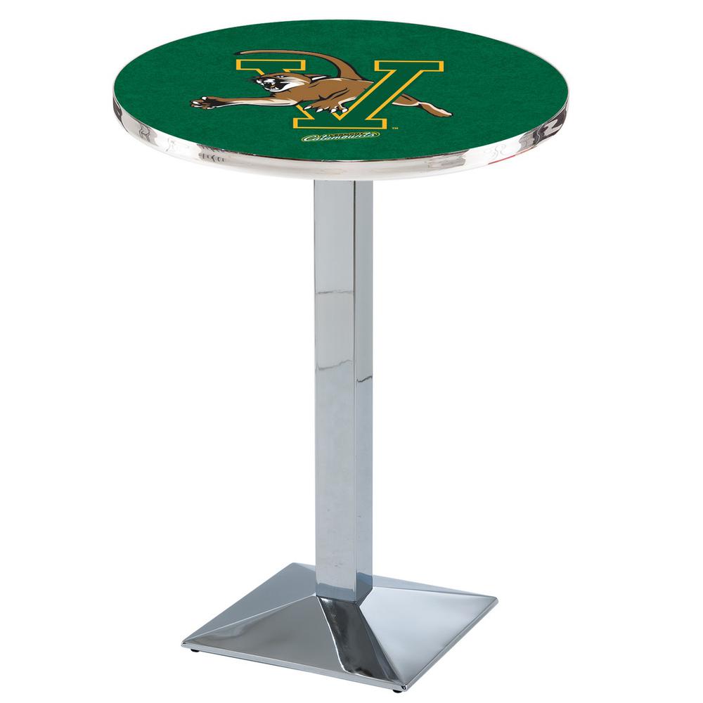 L217 University of Vermont 36' Tall - 36' Top Pub Table w/ Chrome Finish. Picture 1