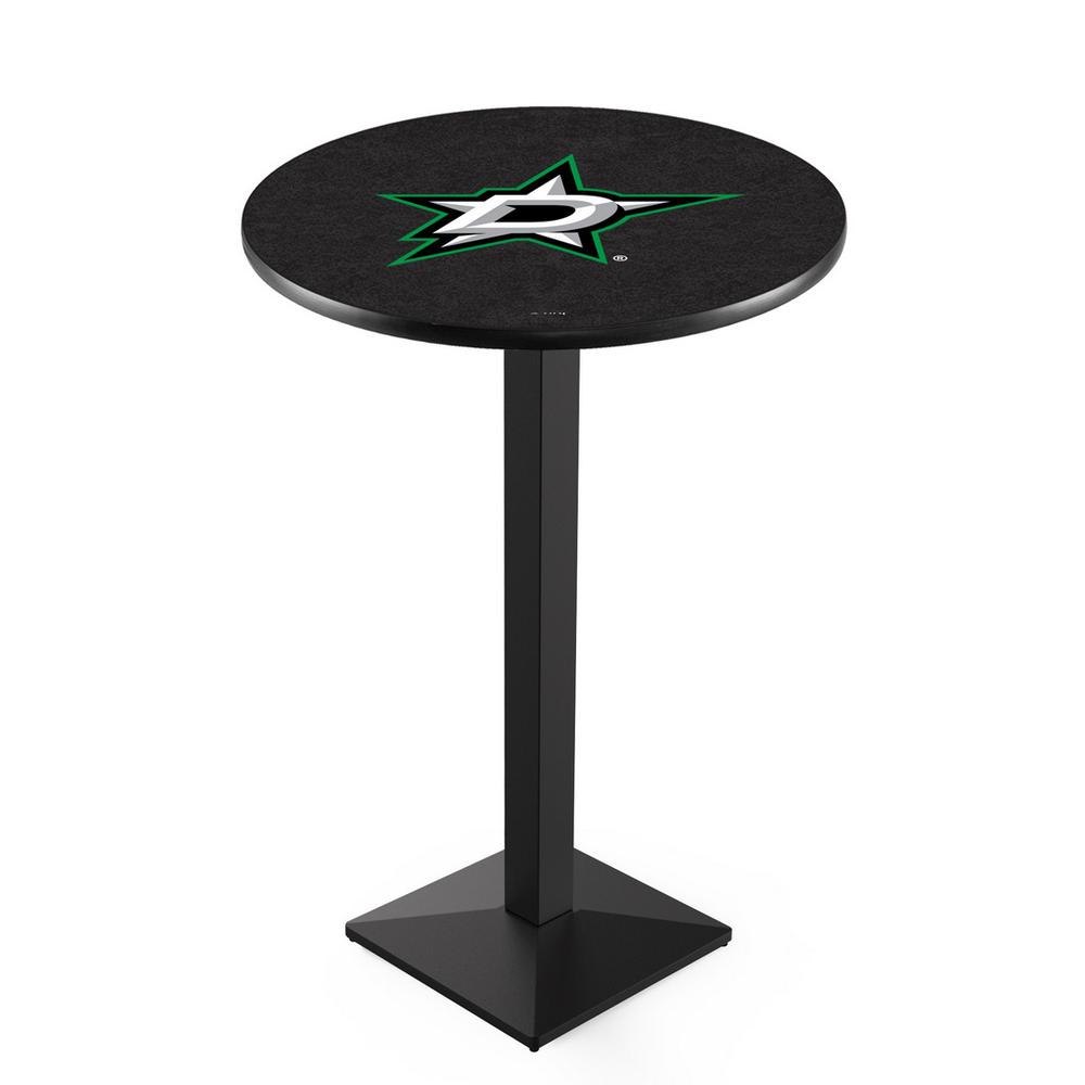 L217 Dallas Stars 36" Tall - 36" Top Pub Table with Black Wrinkle Finish (8678). Picture 1