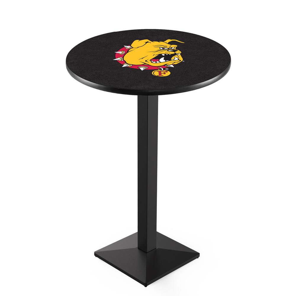 L217 Ferris State University 36' Tall - 36' Top Pub Table w/ Black Wrinkle Finish. Picture 1