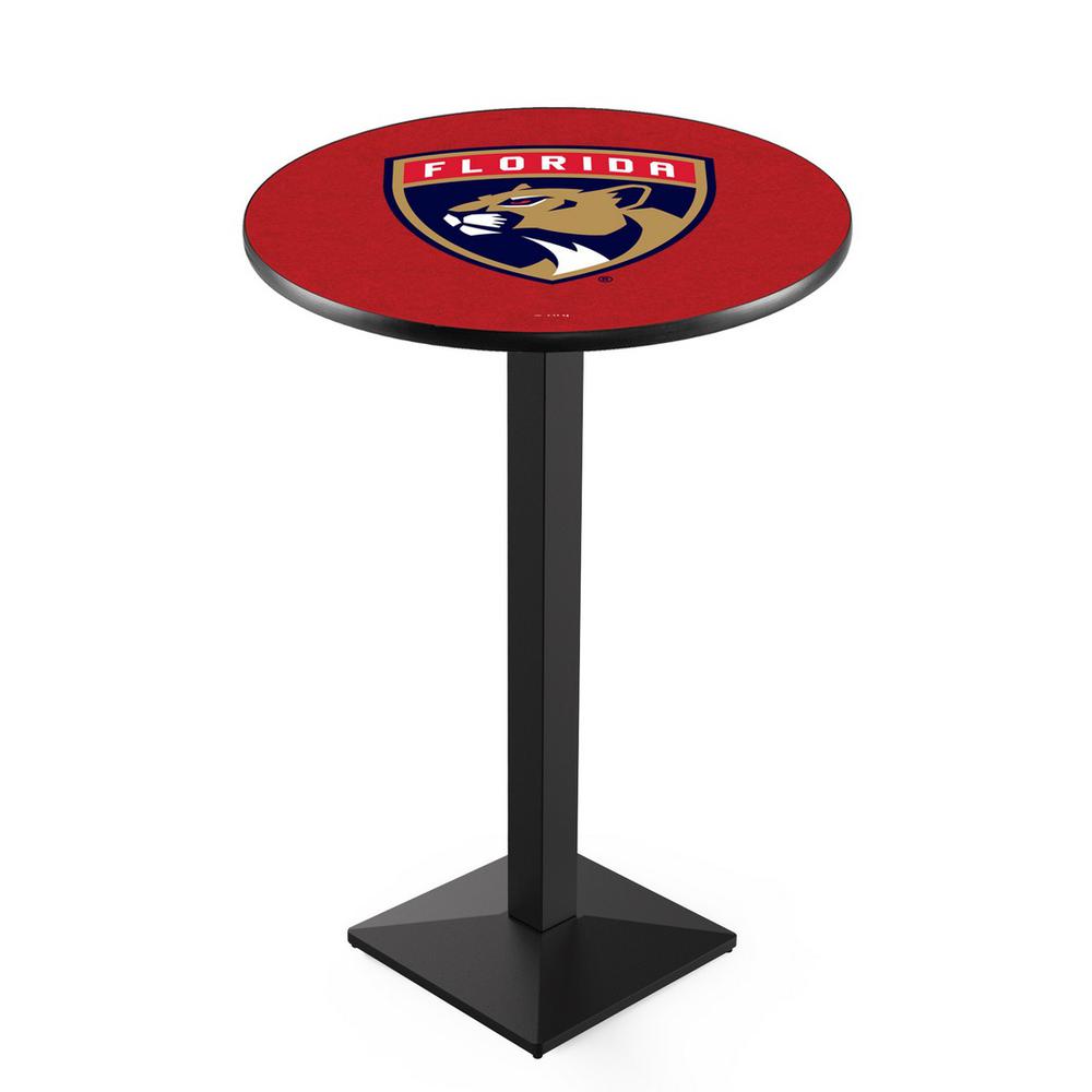 L217 Florida Panthers 36' Tall - 36' Top Pub Table w/ Black Wrinkle Finish (8760). Picture 1