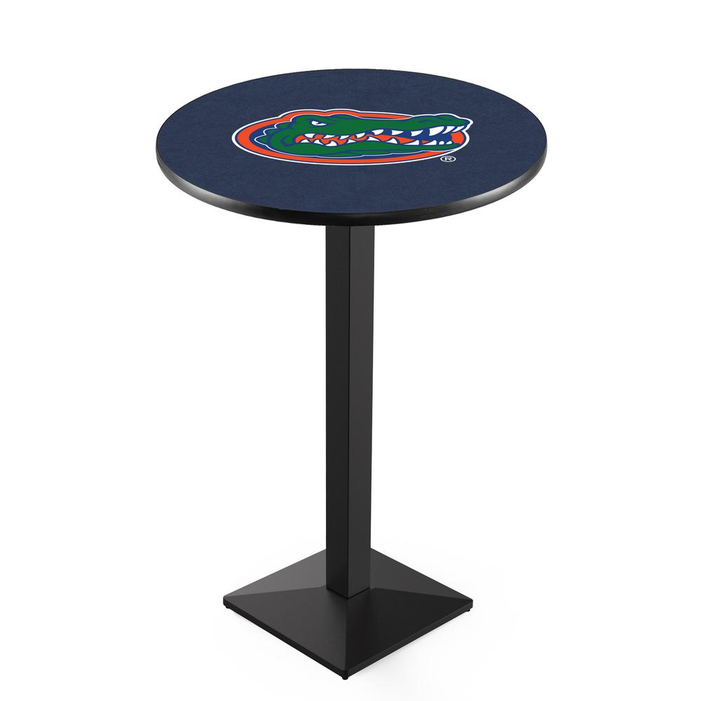 L217 University of Florida 36" Tall - 36" Top Pub Table with Black Wrinkle Finish. Picture 1