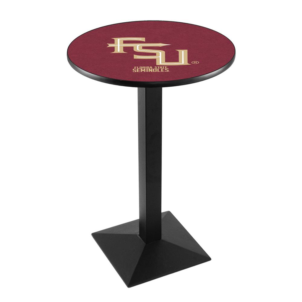 L217 Florida State (Script) 36" Tall - 36" Top Pub Table with Black Wrinkle Finish. Picture 1
