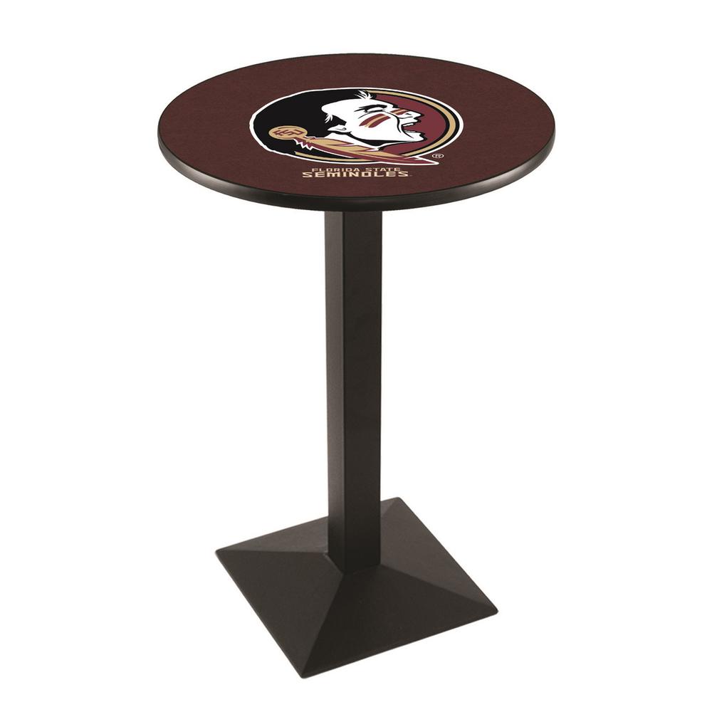 L217 Florida State (Head) 36' Tall - 36' Top Pub Table w/ Black Wrinkle Finish. Picture 1
