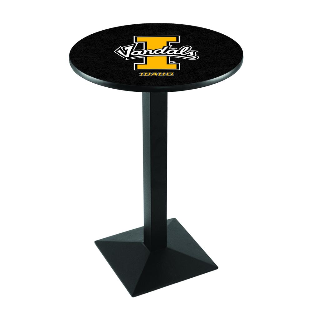L217 University of Idaho 36" Tall - 36" Top Pub Table with Black Wrinkle Finish. Picture 1