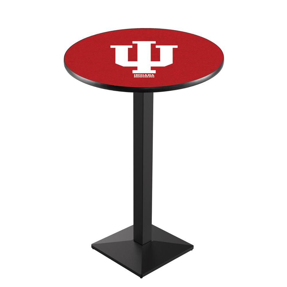 L217 Indiana University 36' Tall - 36' Top Pub Table w/ Black Wrinkle Finish. Picture 1