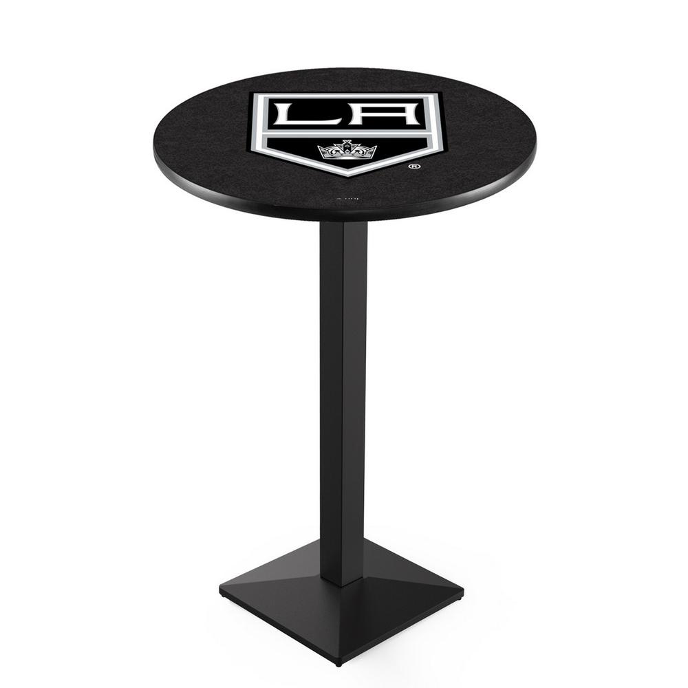 L217 Los Angeles Kings 36" Tall - 36" Top Pub Table with Black Wrinkle Finish (9019). Picture 1