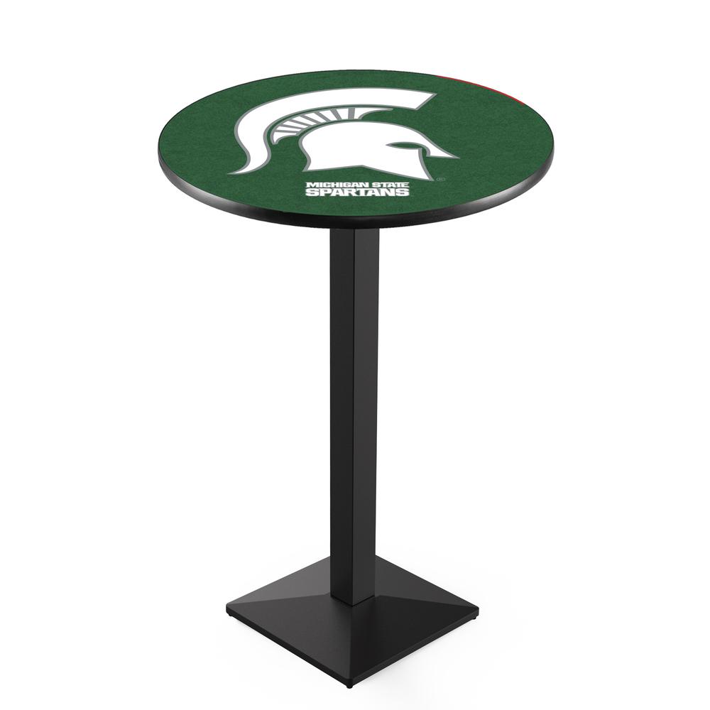 L217 Michigan State University 36' Tall - 36' Top Pub Table w/ Black Wrinkle Finish. Picture 1