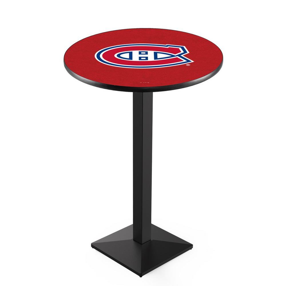 L217 Montreal Canadiens 36' Tall - 36' Top Pub Table w/ Black Wrinkle Finish (9187). Picture 1