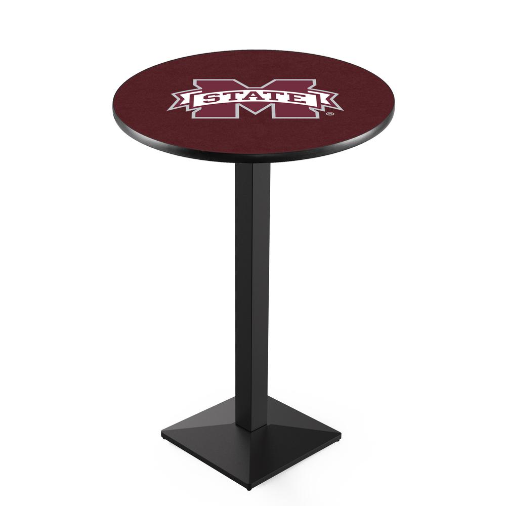 L217 Mississippi State University 36' Tall - 36' Top Pub Table w/ Black Wrinkle Finish. Picture 1