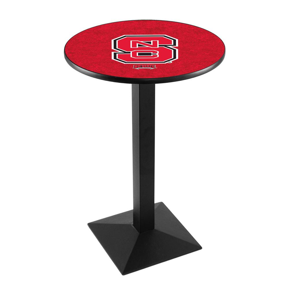 L217 North Carolina State University 36" Tall - 36" Top Pub Table with Black Wrinkle Finish. Picture 1