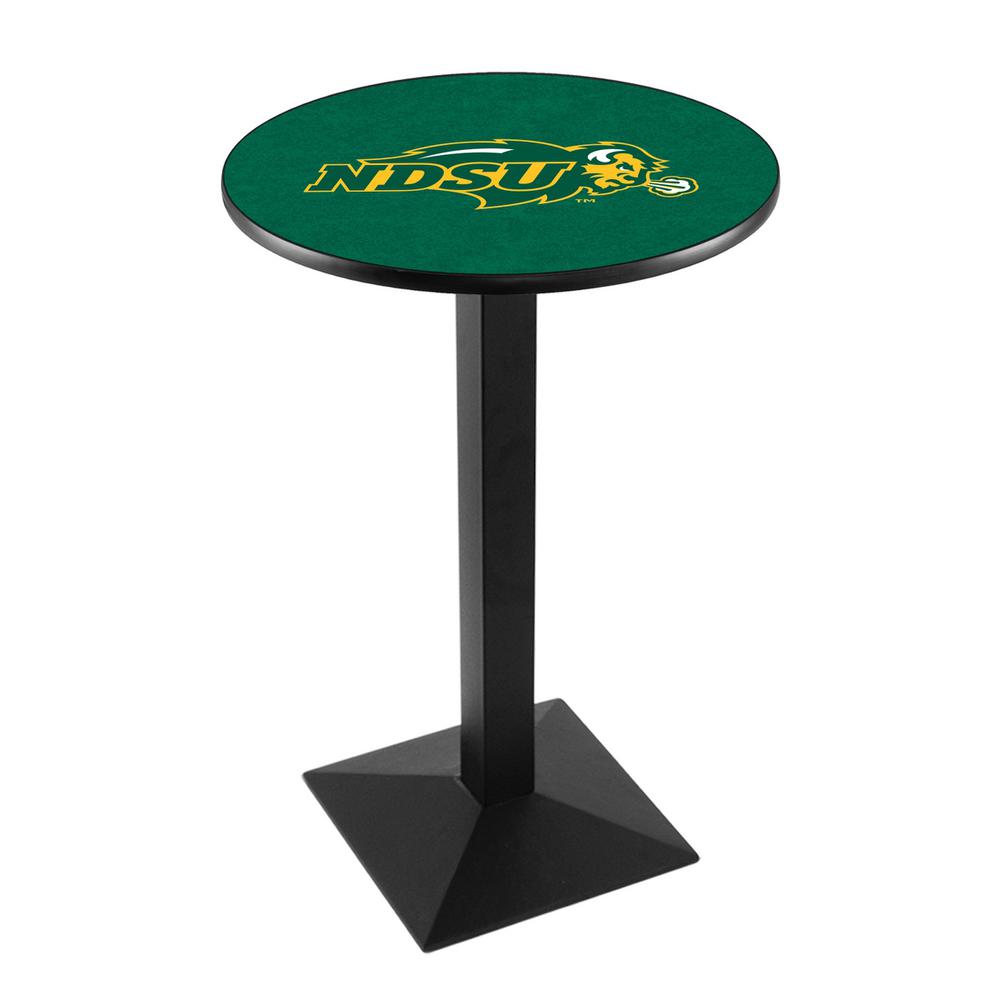 L217 North Dakota State University 36" Tall - 36" Top Pub Table with Black Wrinkle Finish. Picture 1