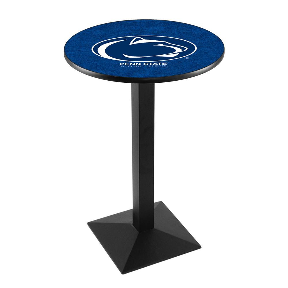 L217 Pennsylvania State University 42" Tall - 36" Top Pub Table with Black Wrinkle Finish. Picture 1