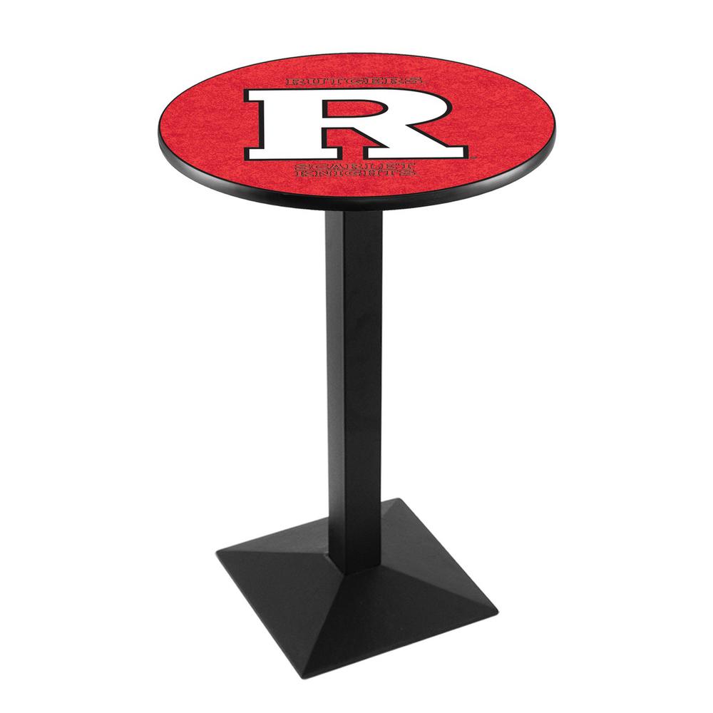 L217 Rutgers 36' Tall - 36' Top Pub Table w/ Black Wrinkle Finish. Picture 1