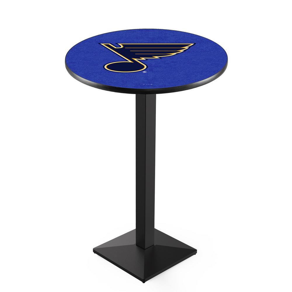 L217 St Louis Blues 42' Tall - 36' Top Pub Table w/ Black Wrinkle Finish (541). Picture 1