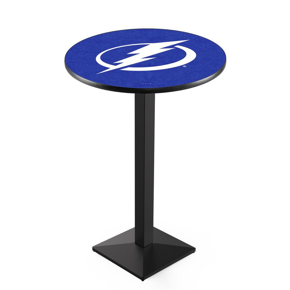 L217 Tampa Bay Lightning 36" Tall - 36" Top Pub Table with Black Wrinkle Finish (9699). Picture 1