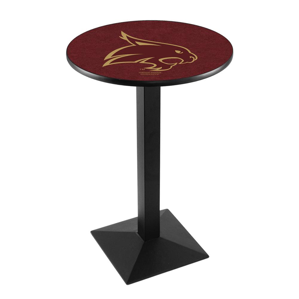 L217 Texas State University 36' Tall - 36' Top Pub Table w/ Black Wrinkle Finish. Picture 1