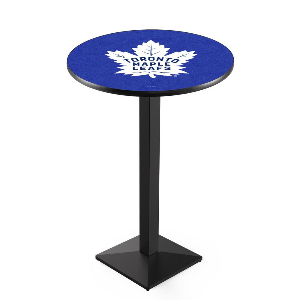 L217 Toronto Maple Leafs 36' Tall - 36' Top Pub Table w/ Black Wrinkle Finish (9743). Picture 1