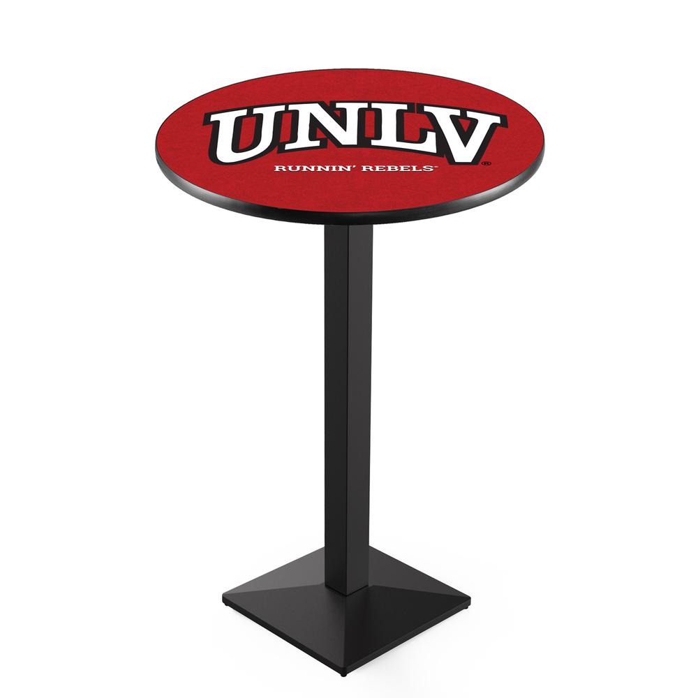 L217 University of Nevada Las Vegas 36" Tall - 36" Top Pub Table with Black Wrinkle Finish. Picture 1