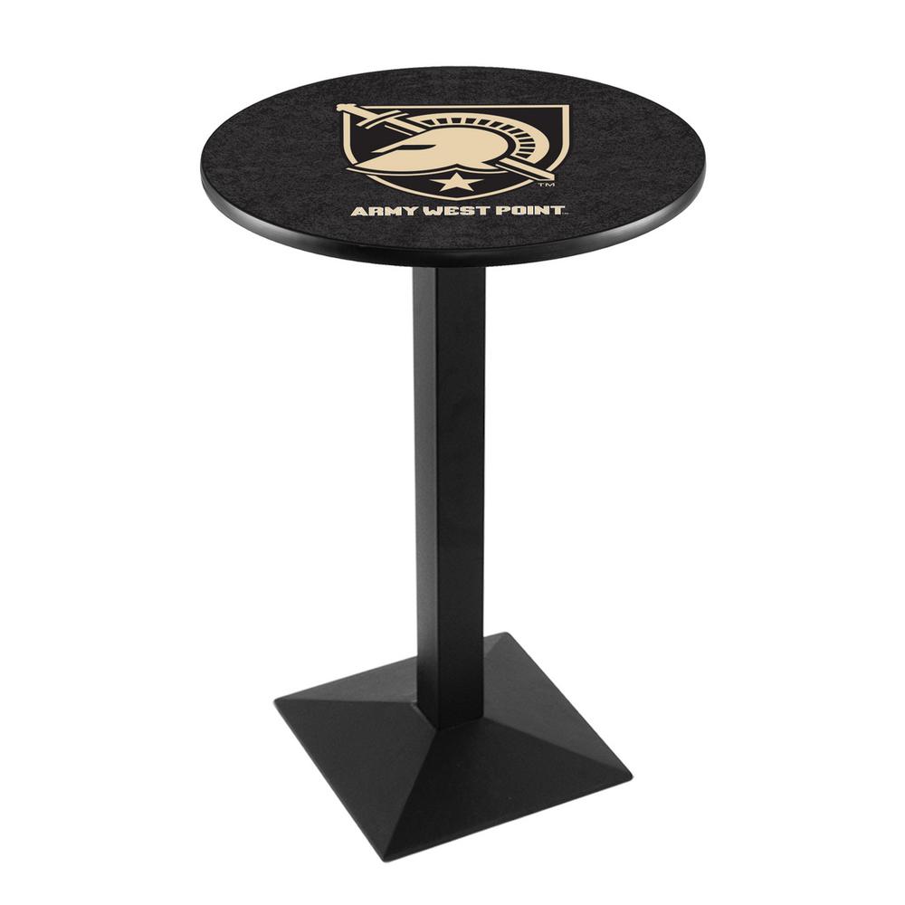 L217 US Military Academy 42" Tall - 36" Top Pub Table with Black Wrinkle Finish. The main picture.