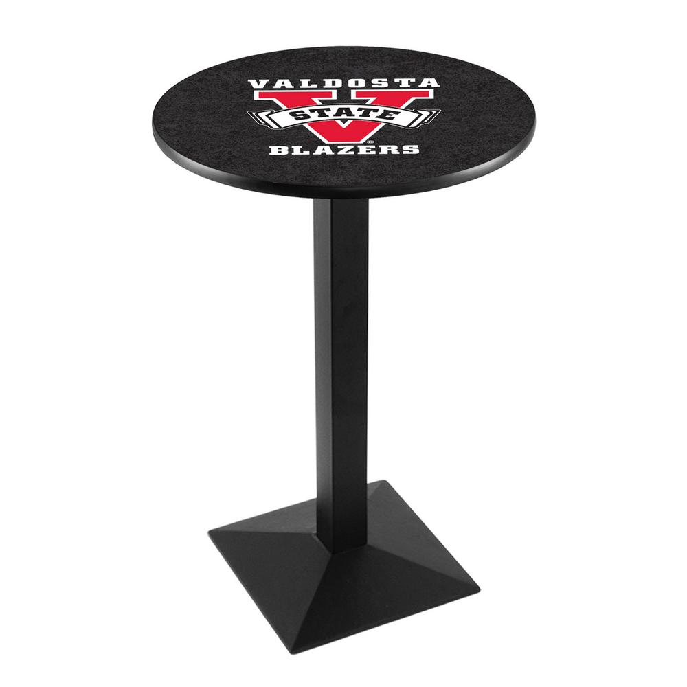 L217 Valdosta State University 36" Tall - 36" Top Pub Table with Black Wrinkle Finish. Picture 1