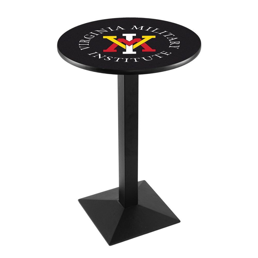 L217 Virginia Military Institute 36' Tall - 36' Top Pub Table w/ Black Wrinkle Finish. Picture 1