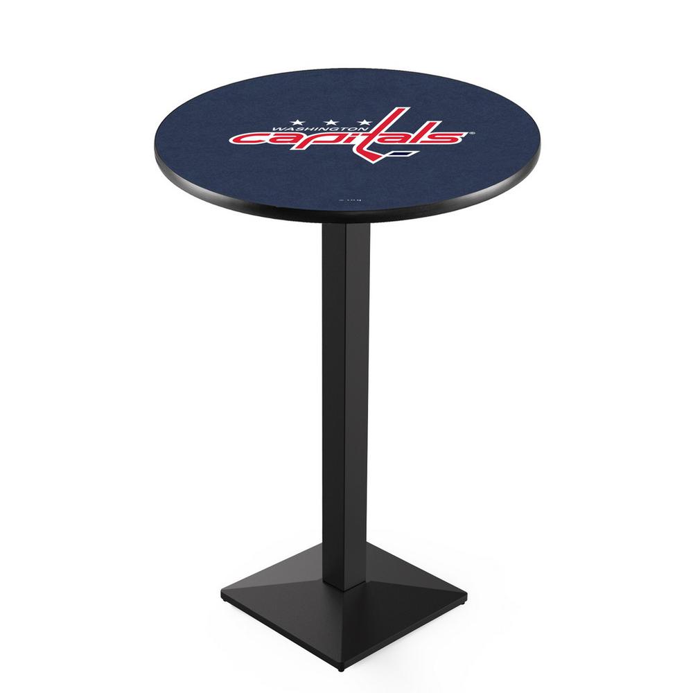 L217 Washington Capitals 36" Tall - 36" Top Pub Table with Black Wrinkle Finish (7329). Picture 1