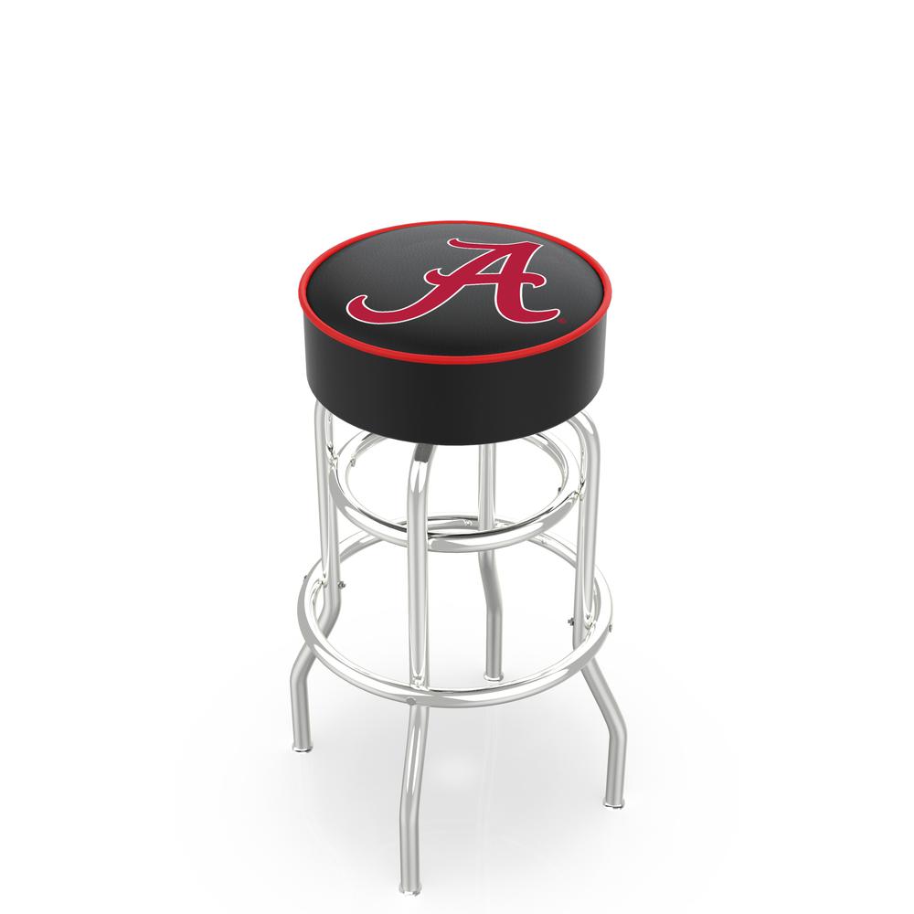 30" L7C1 - 4" Alabama Cushion Seat with Double-Ring Chrome Base Swivel Bar Stool by Holland Bar Stool Company. Picture 1