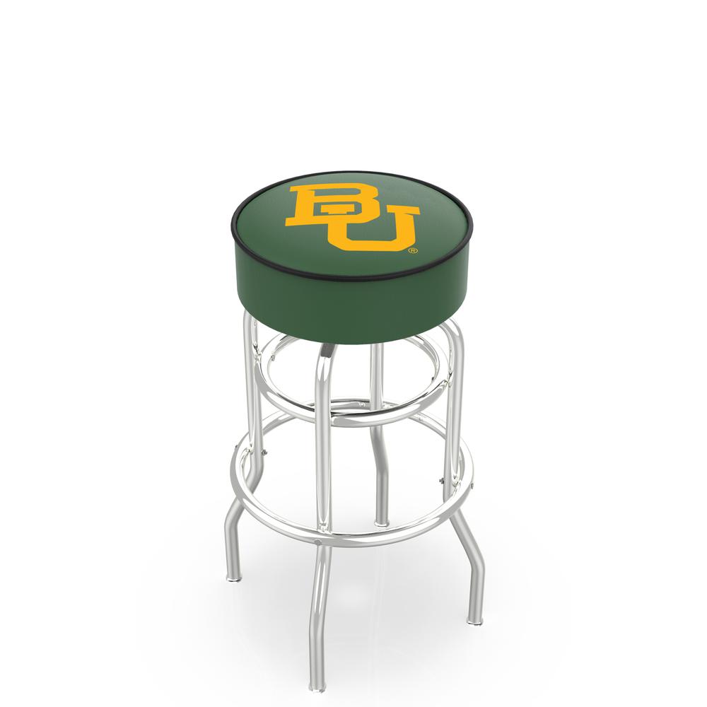 30" L7C1 - 4" Baylor Cushion Seat with Double-Ring Chrome Base Swivel Bar Stool by Holland Bar Stool Company. Picture 1
