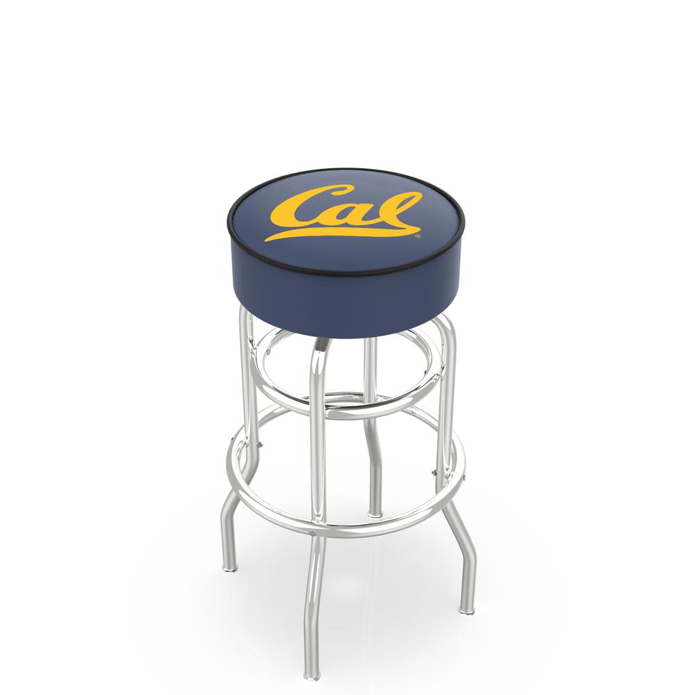 30" L7C1 - 4" Cal Cushion Seat with Double-Ring Chrome Base Swivel Bar Stool by Holland Bar Stool Company. Picture 1