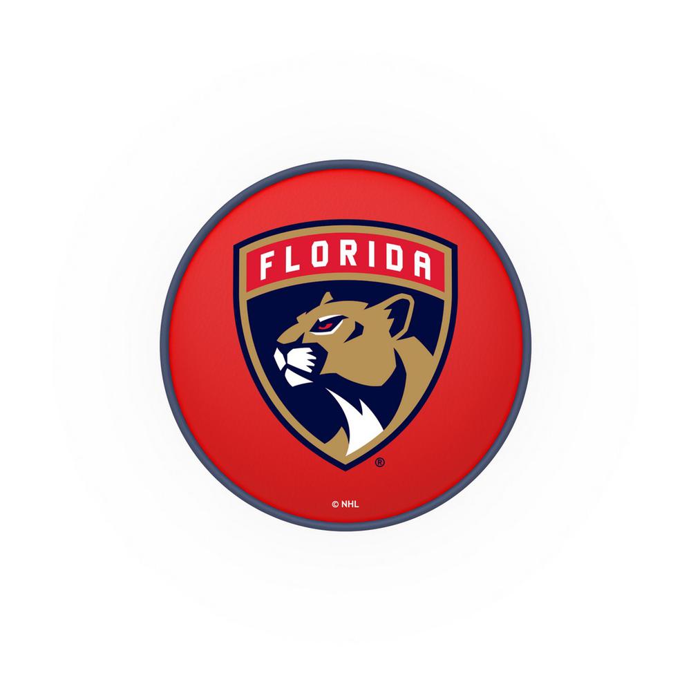 30" L7C1 - 4" Florida Panthers Cushion Seat with Double-Ring Chrome Base Swivel Bar Stool by Holland Bar Stool Company. Picture 2
