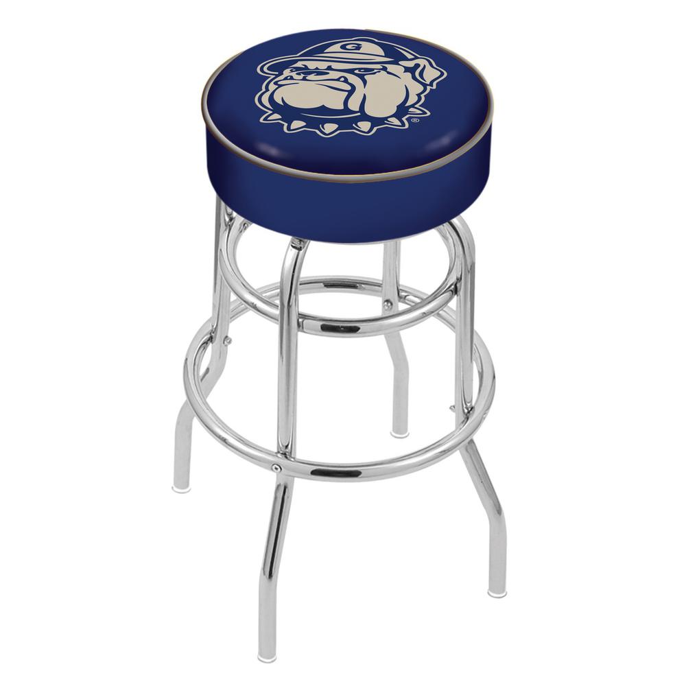 30" L7C1 - 4" Georgetown Cushion Seat with Double-Ring Chrome Base Swivel Bar Stool by Holland Bar Stool Company. Picture 1