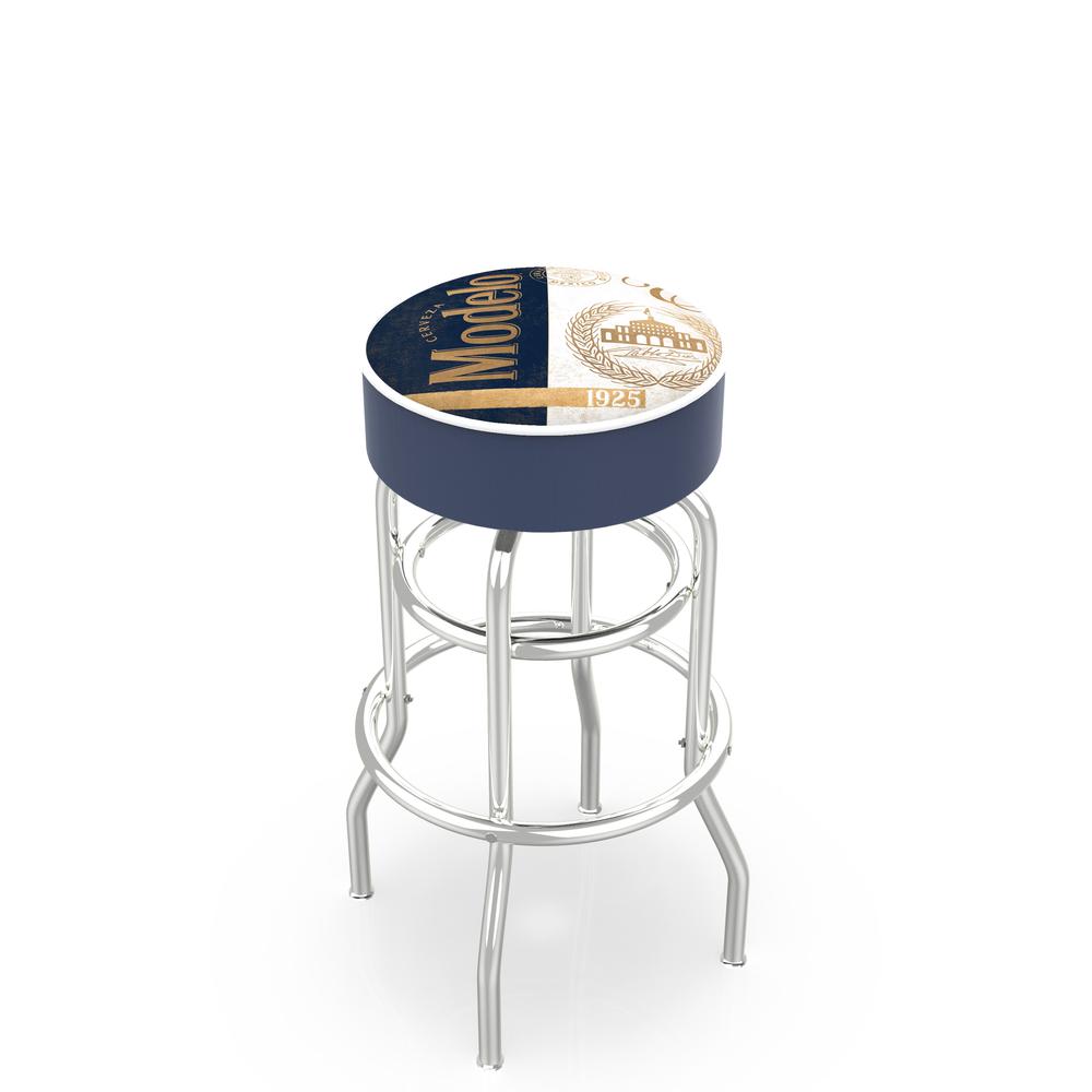 L7C1 Modelo (Gold) 30" Double-Ring Swivel Bar Stool with Chrome Finish. The main picture.