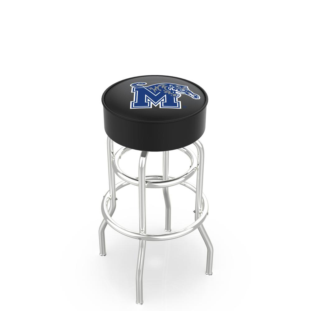 30" L7C1 - 4" Memphis Cushion Seat with Double-Ring Chrome Base Swivel Bar Stool by Holland Bar Stool Company. Picture 1