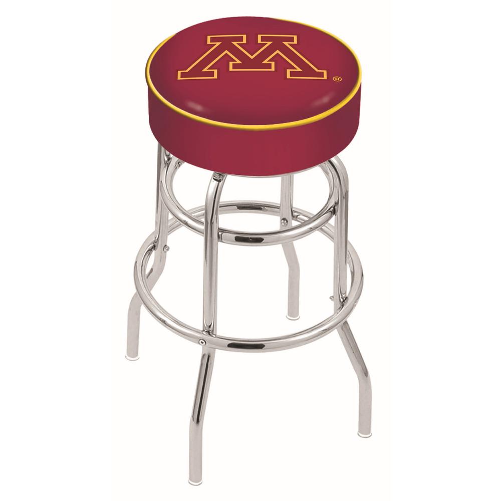 30" L7C1 - 4" Minnesota Cushion Seat with Double-Ring Chrome Base Swivel Bar Stool by Holland Bar Stool Company. Picture 1