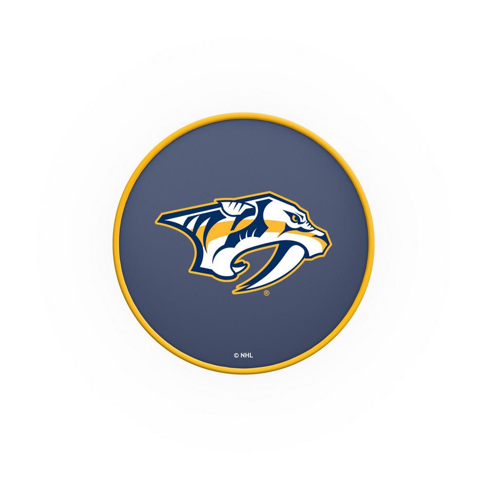 30" L7C1 - 4" Nashville Predators Cushion Seat with Double-Ring Chrome Base Swivel Bar Stool by Holland Bar Stool Company. Picture 2