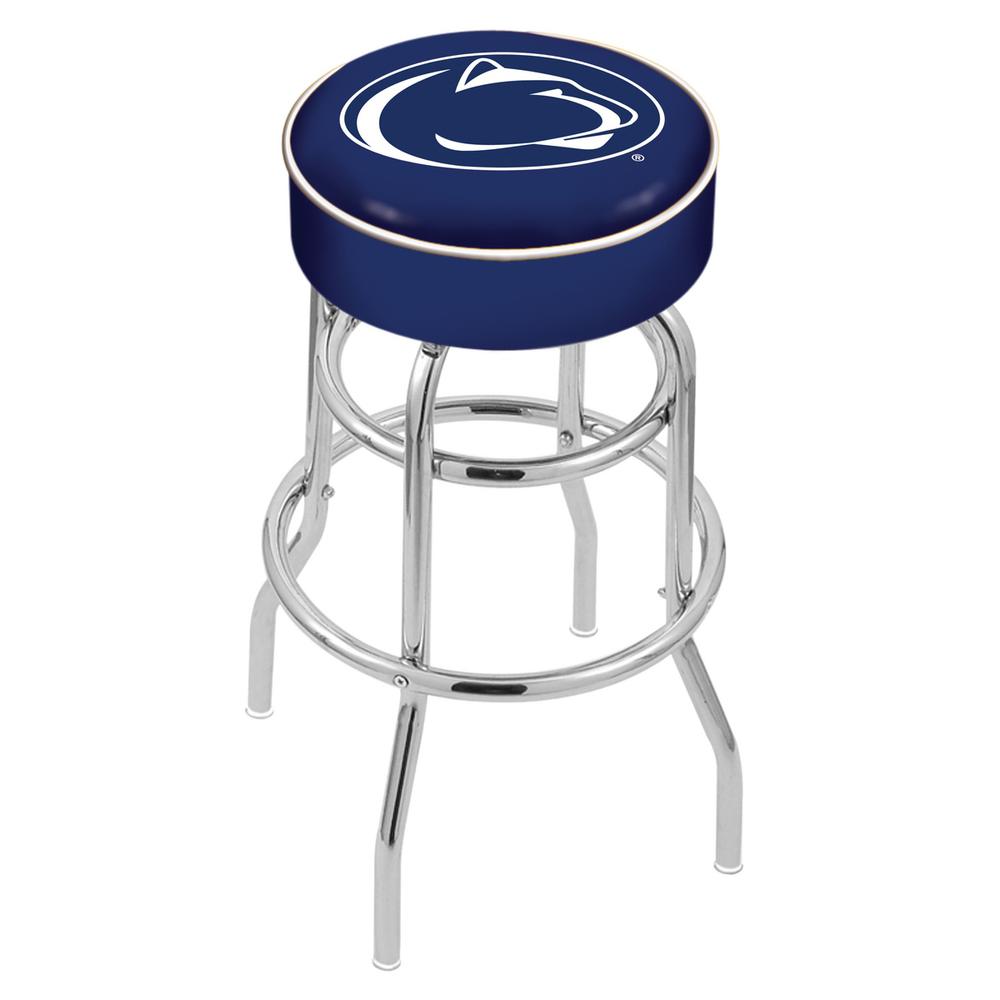 30" L7C1 - 4" Penn State Cushion Seat with Double-Ring Chrome Base Swivel Bar Stool by Holland Bar Stool Company. Picture 1