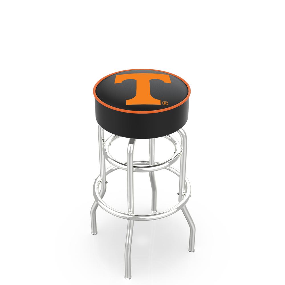 30" L7C1 - 4" Tennessee Cushion Seat with Double-Ring Chrome Base Swivel Bar Stool by Holland Bar Stool Company. Picture 1