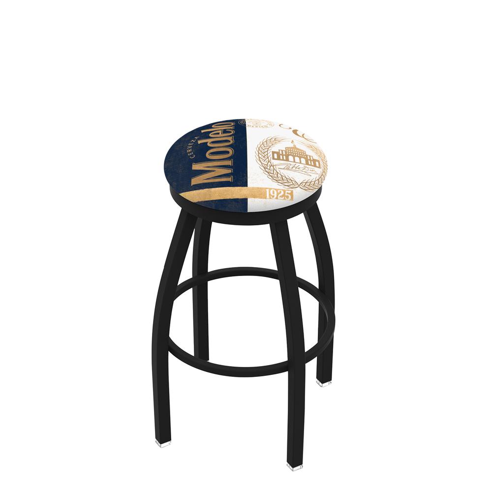 L8B2B Modelo (Gold) 30" Swivel Bar Stool with Black Wrinkle Finish. Picture 1