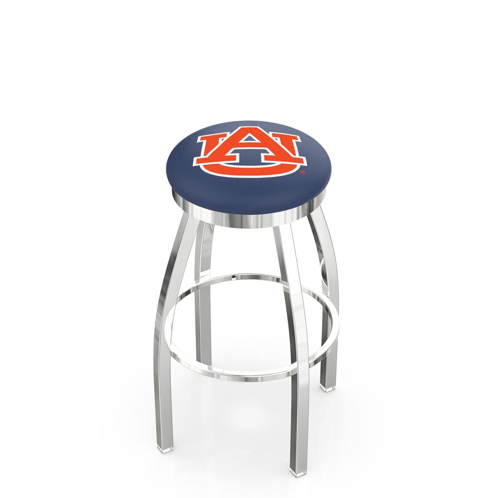 30" L8C2C - Chrome Auburn Swivel Bar Stool with Accent Ring by Holland Bar Stool Company. Picture 1