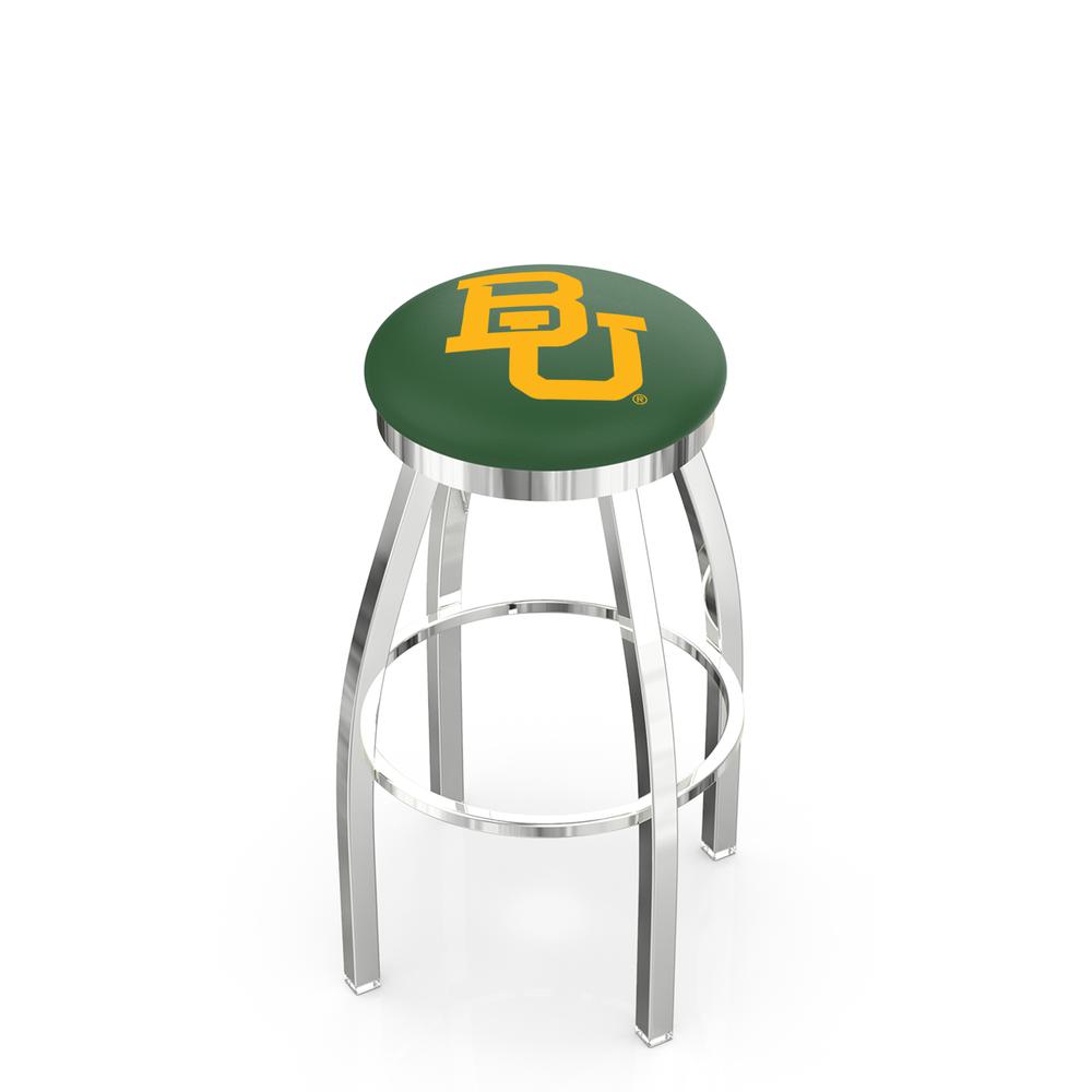 30" L8C2C - Chrome Baylor Swivel Bar Stool with Accent Ring by Holland Bar Stool Company. Picture 1