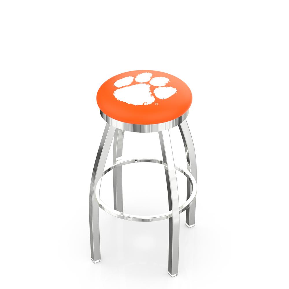 30" L8C2C - Chrome Clemson Swivel Bar Stool with Accent Ring by Holland Bar Stool Company. Picture 1