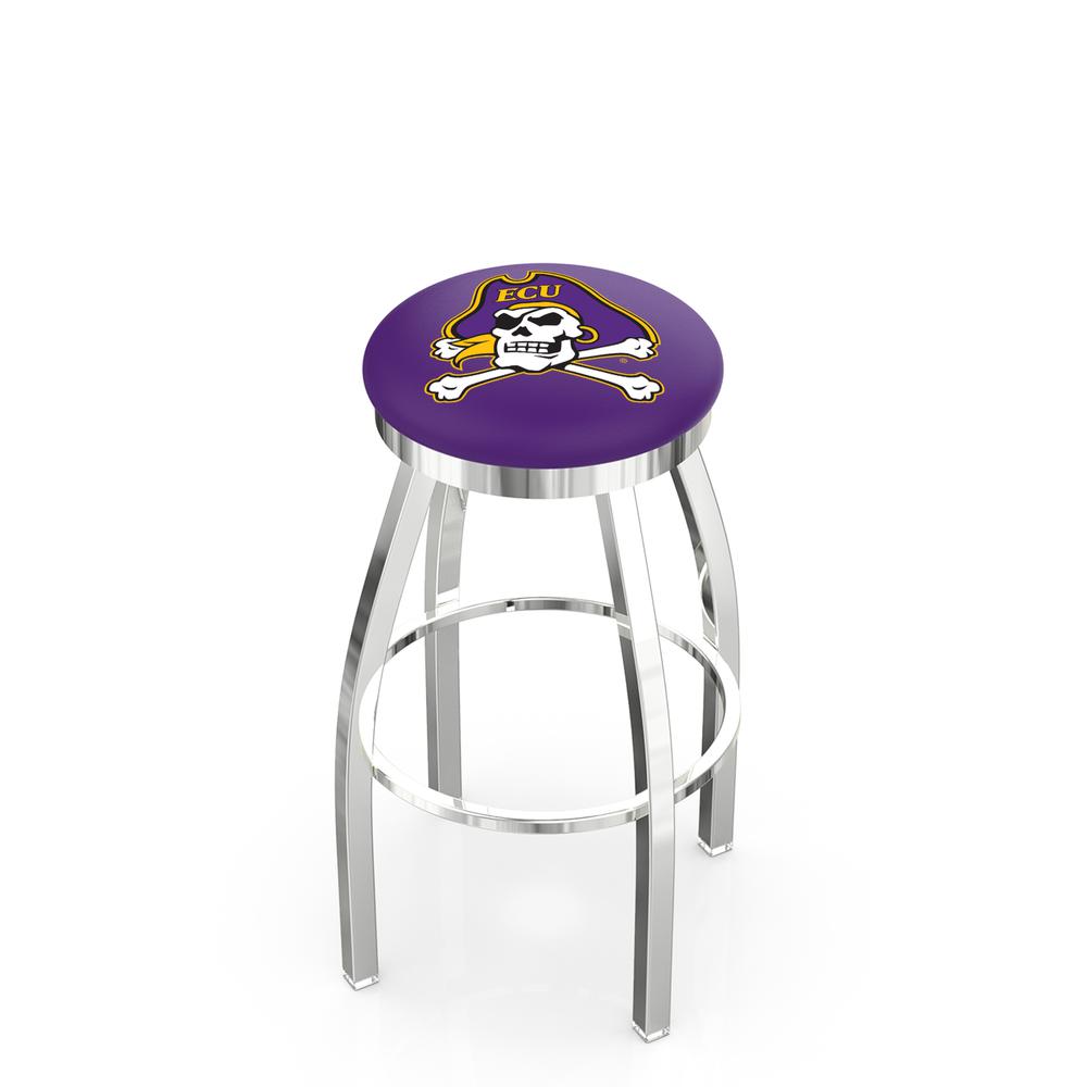 30" L8C2C - Chrome East Carolina Swivel Bar Stool with Accent Ring by Holland Bar Stool Company. Picture 1