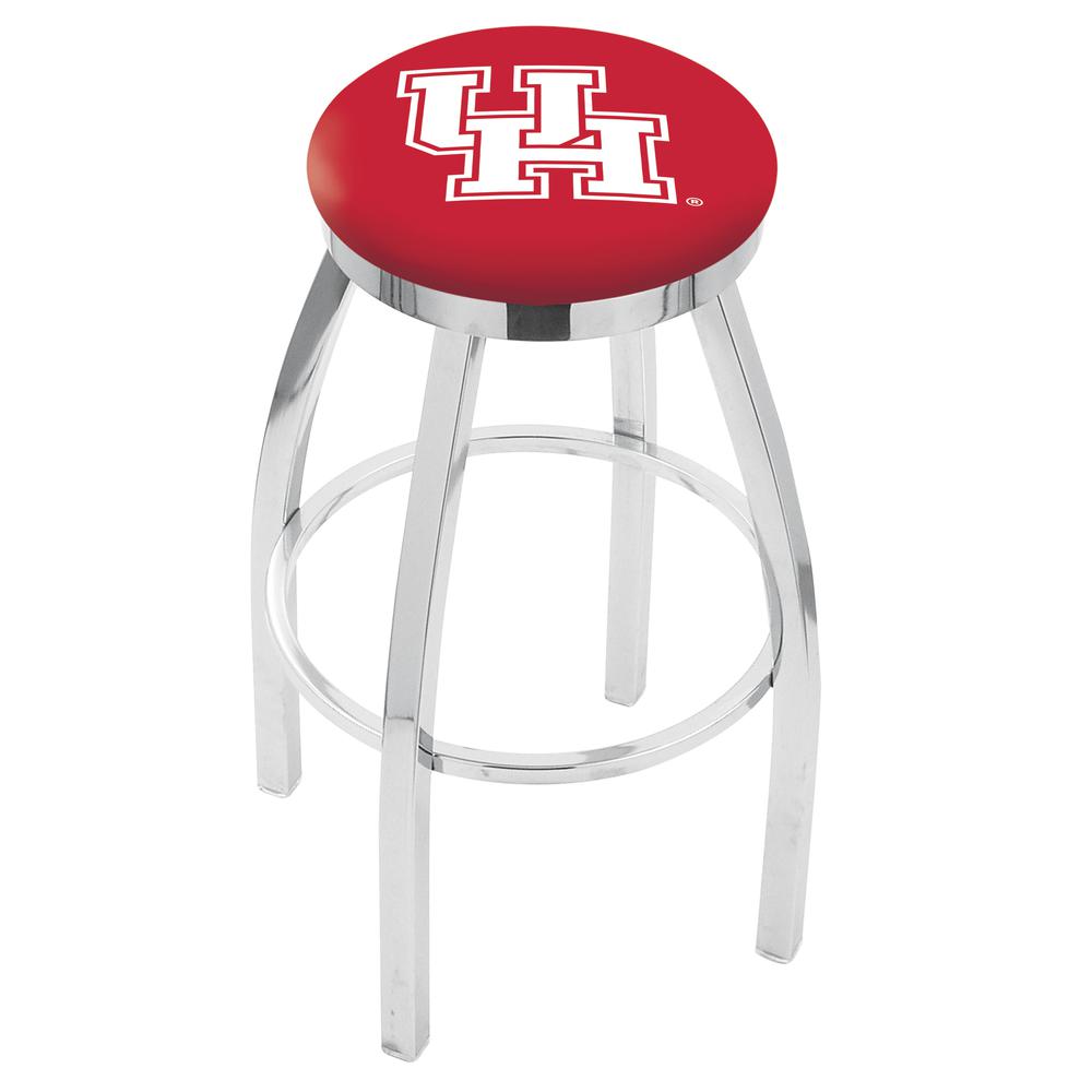 30" L8C2C - Chrome Houston Swivel Bar Stool with Accent Ring by Holland Bar Stool Company. Picture 1