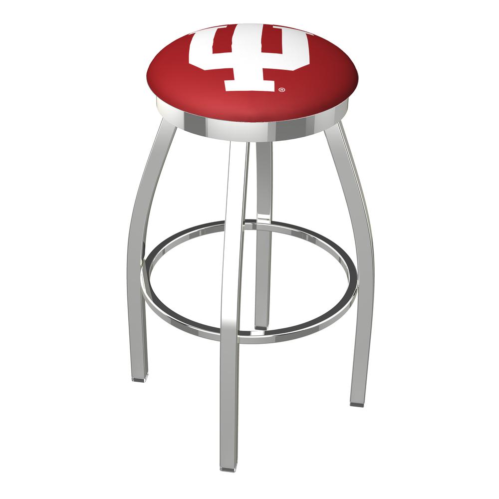 30" L8C2C - Chrome Indiana Swivel Bar Stool with Accent Ring by Holland Bar Stool Company. Picture 1