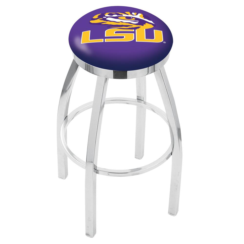 30" L8C2C - Chrome Louisiana State Swivel Bar Stool with Accent Ring by Holland Bar Stool Company. Picture 1